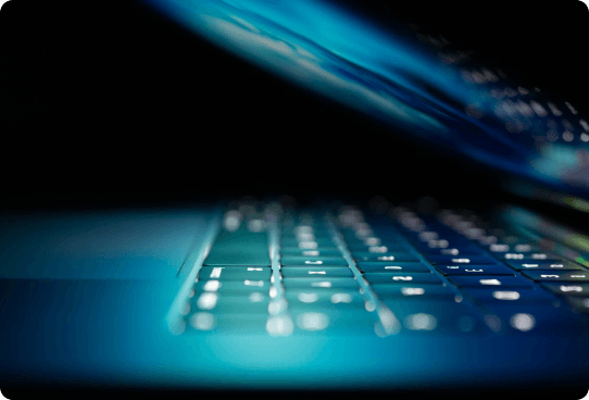Secure laptop displaying financial data